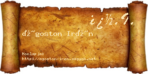 Ágoston Irén névjegykártya