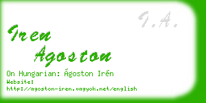 iren agoston business card