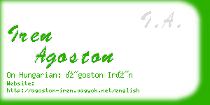 iren agoston business card